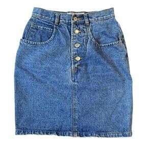 VINTAGE 90s Jordache Jeans Blue Denim Jean Skirt Size 7/8